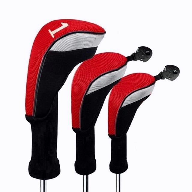 Eagle Golf Classic Wood Clubhead Covers (Red) (One Driver, One Fairway Wood, One Hybrid)