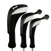 Eagle Golf Classic Wood Clubhead Covers (Black) (One Driver, One Fairway Wood, One Hybrid)