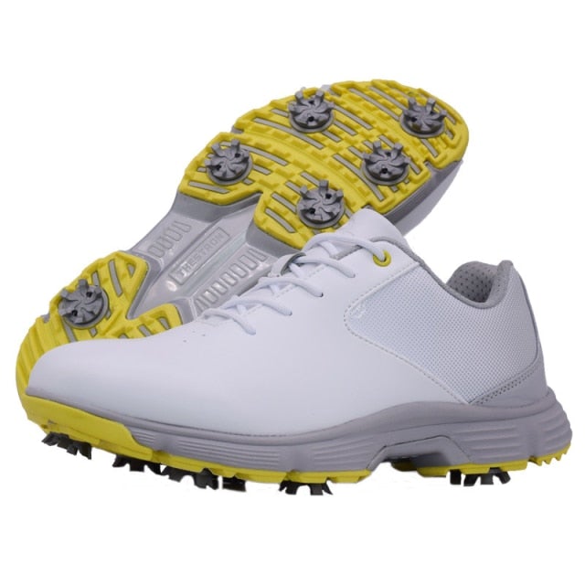 Eagle Golf Spiked Gray and Yellow Pro Shoes