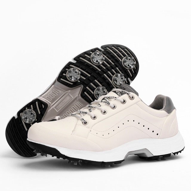 Eagle Golf Spiked Cream Pro Shoes