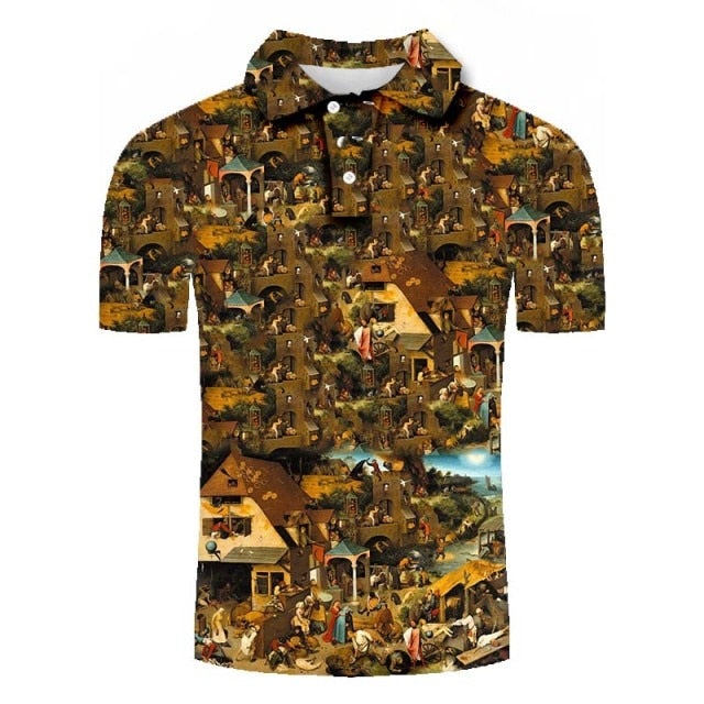 Eagle Golf Cooltech Mosaic Loud Golf Shirt (Civilization)