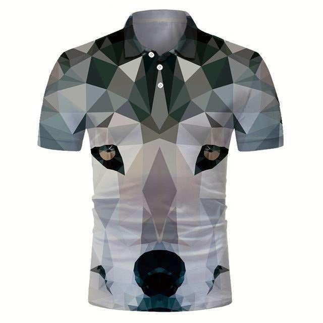 Eagle Golf Cooltech Digital Art Loud Shirt (Polygon Wolf)